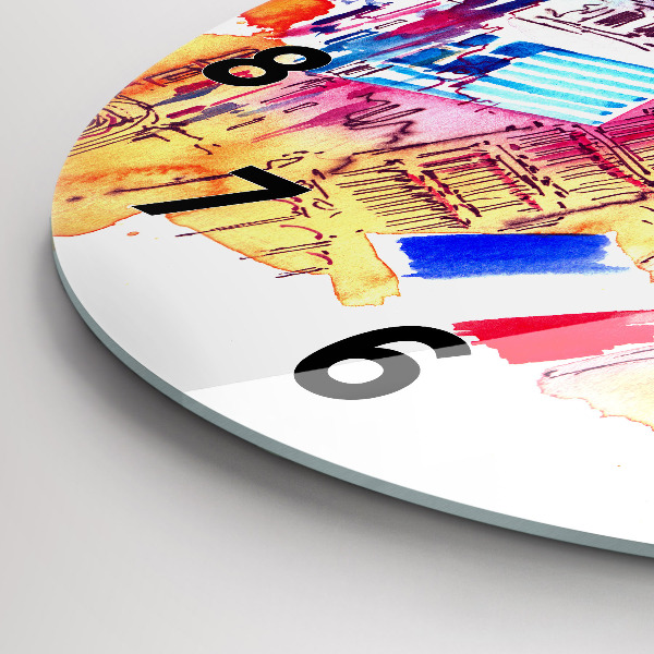 Wanduhr glas rund Attraktive Länder der Welt