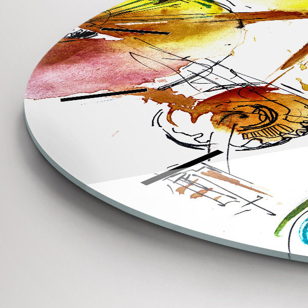 Wanduhr rund mit motiv Bemaltes Fahrrad