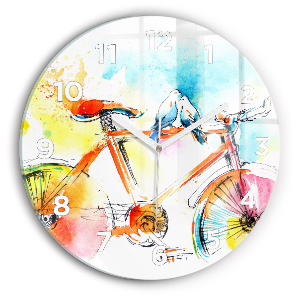 Wanduhr rund mit motiv Bemaltes Fahrrad