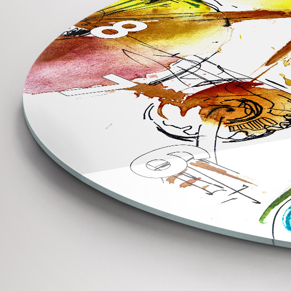 Wanduhr rund mit motiv Bemaltes Fahrrad