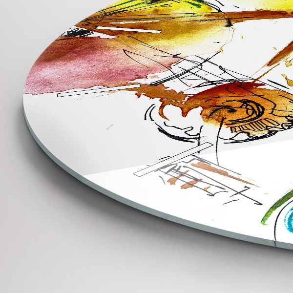 Wanduhr rund mit motiv Bemaltes Fahrrad