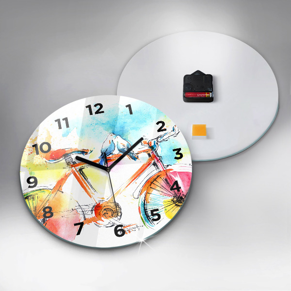 Wanduhr rund mit motiv Bemaltes Fahrrad