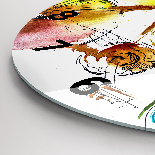 Wanduhr rund mit motiv Bemaltes Fahrrad