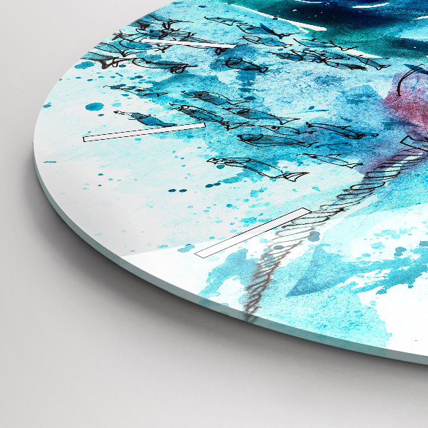 Wanduhr rund Bemalte Seemöwe