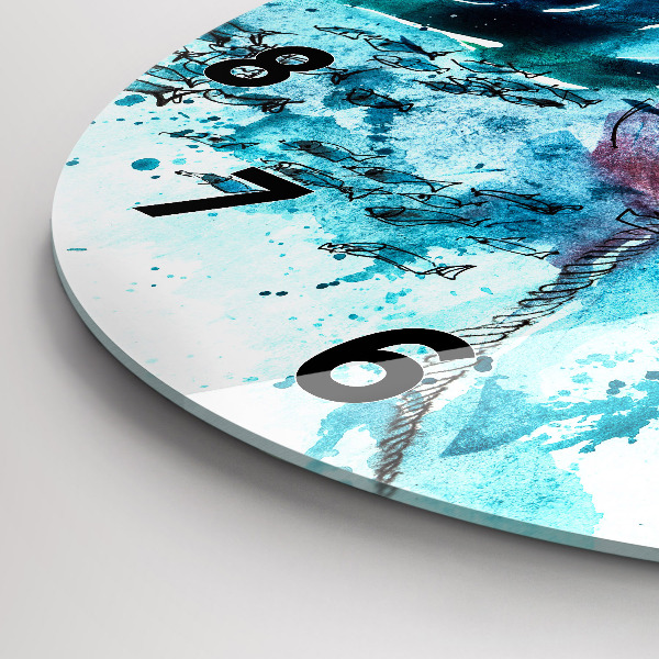 Wanduhr rund Bemalte Seemöwe