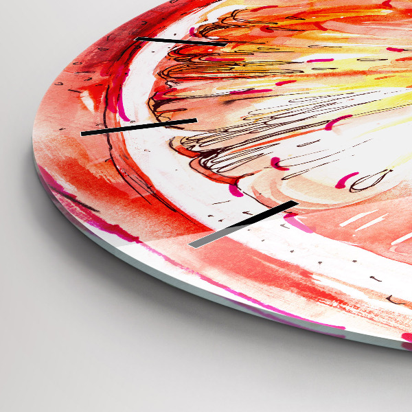 Wanduhr rund Gemalte Orange