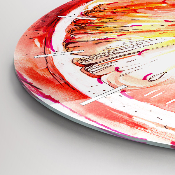 Wanduhr rund Gemalte Orange