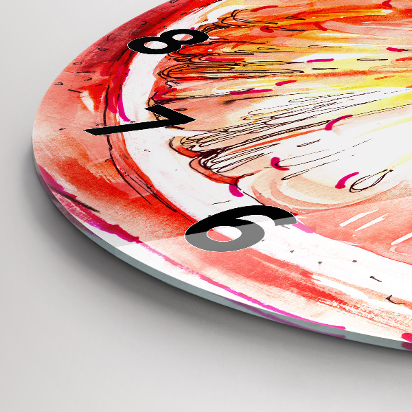 Wanduhr rund Gemalte Orange