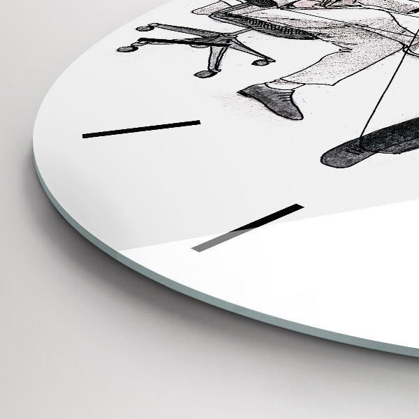 Wanduhr glas rund Marionettenmenschen
