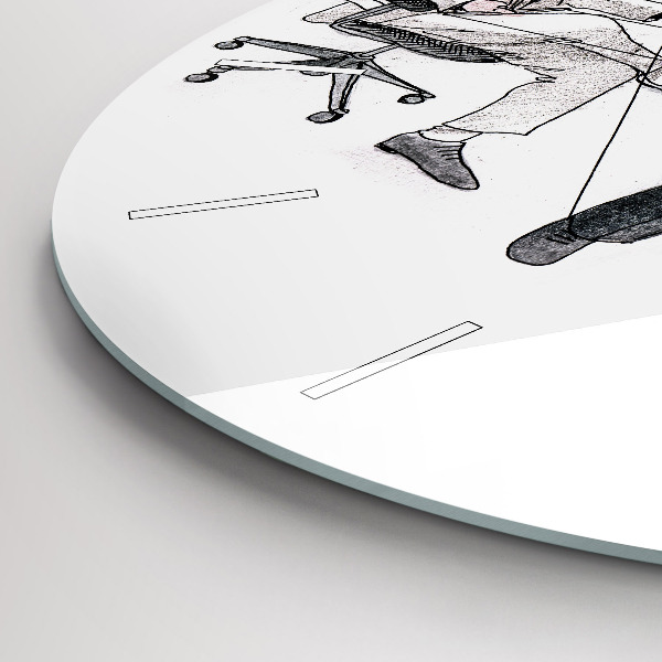 Wanduhr glas rund Marionettenmenschen