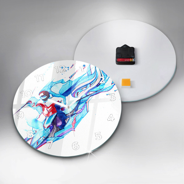 Wanduhr rund mit motiv Skifahrer