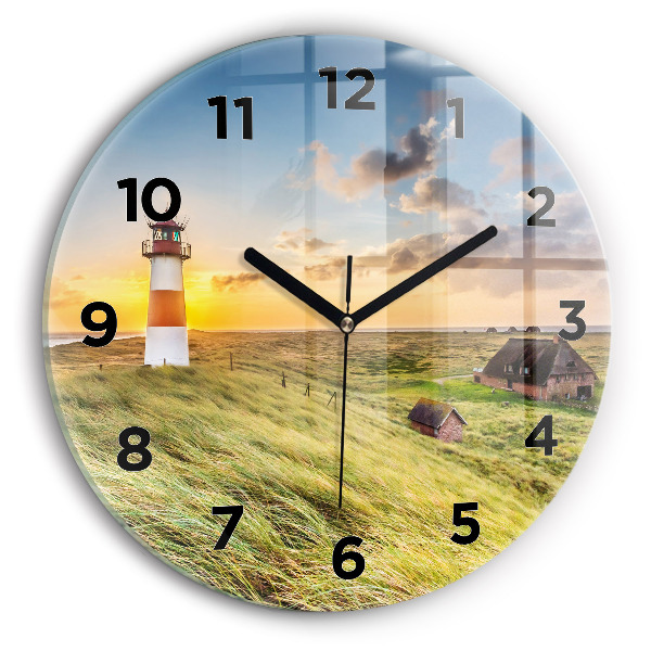Wanduhr rund Leuchtturm
