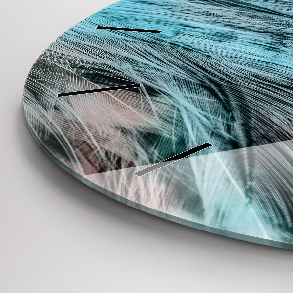 Wanduhr rund mit motiv Bunte Federn