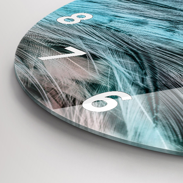 Wanduhr rund mit motiv Bunte Federn