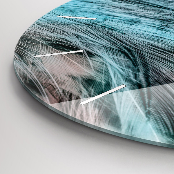 Wanduhr rund mit motiv Bunte Federn