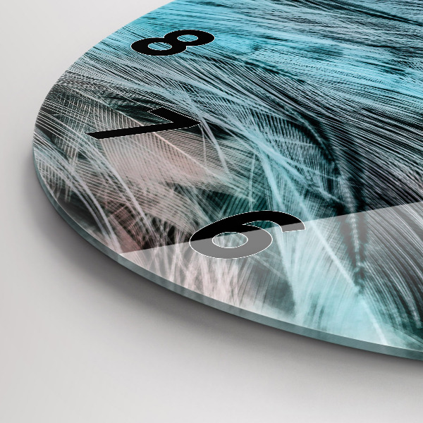 Wanduhr rund mit motiv Bunte Federn