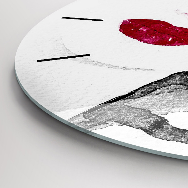 Wanduhr rund Porträt einer Frau