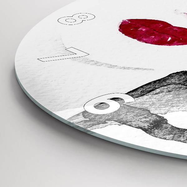 Wanduhr rund Porträt einer Frau