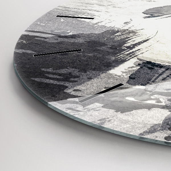 Wanduhr glas rund Frau - Aquarell