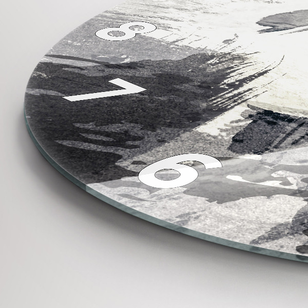 Wanduhr glas rund Frau - Aquarell