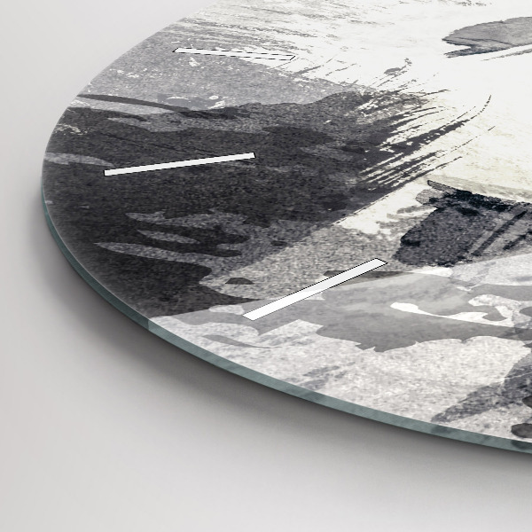 Wanduhr glas rund Frau - Aquarell