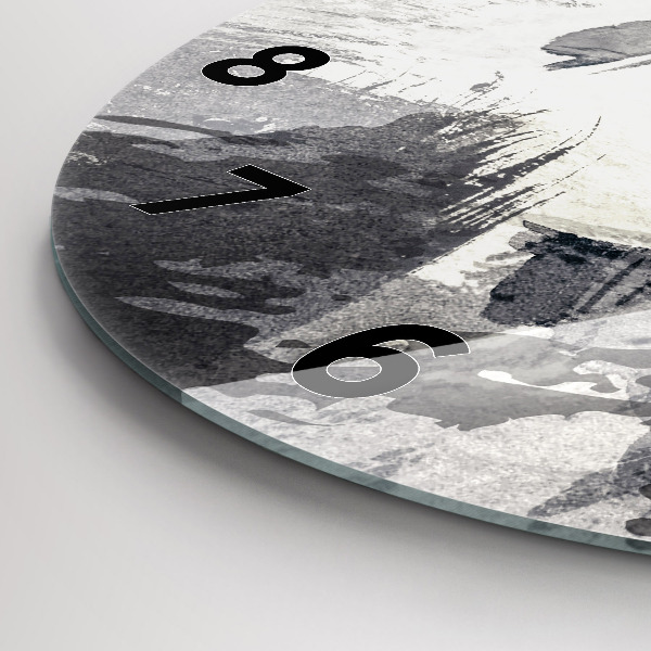 Wanduhr glas rund Frau - Aquarell