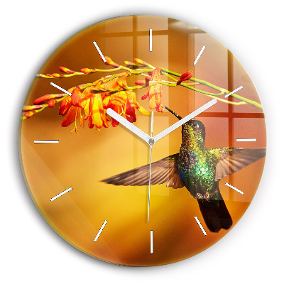 Wanduhr rund Kolibri Vogel