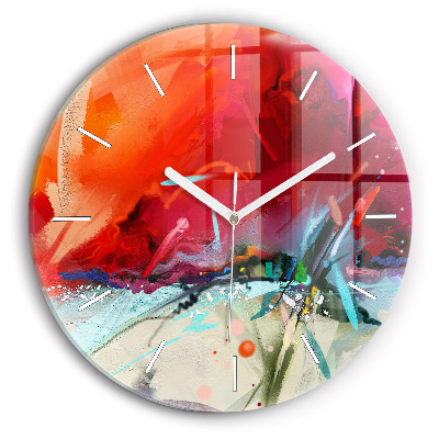 Wanduhr glas rund Reihen von Gewürzen