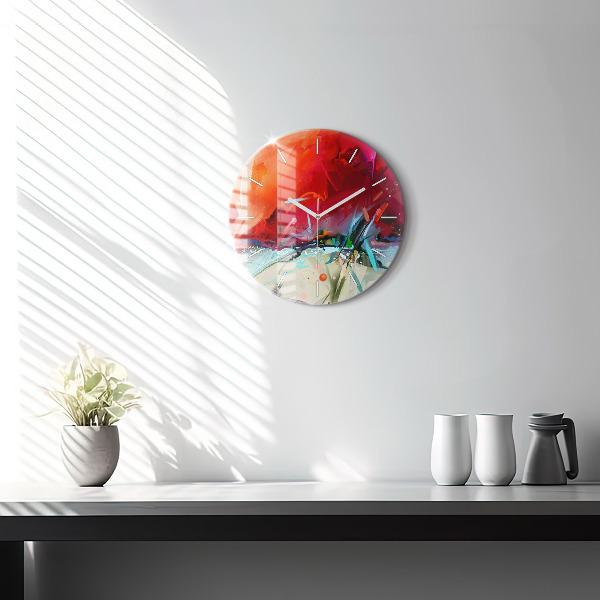 Wanduhr glas rund Reihen von Gewürzen