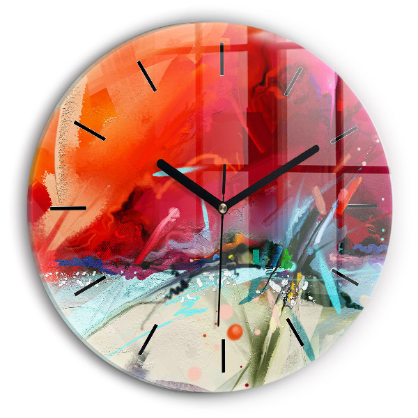 Wanduhr glas rund Reihen von Gewürzen