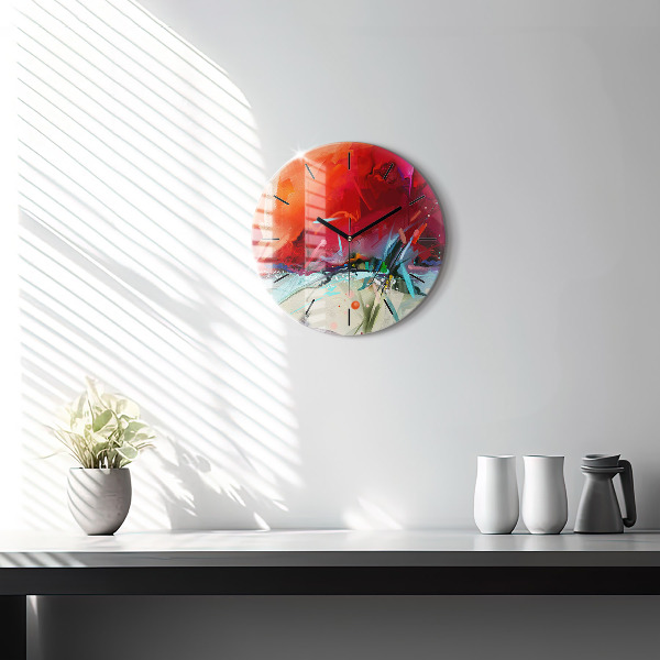 Wanduhr glas rund Reihen von Gewürzen