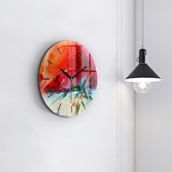 Wanduhr glas rund Reihen von Gewürzen