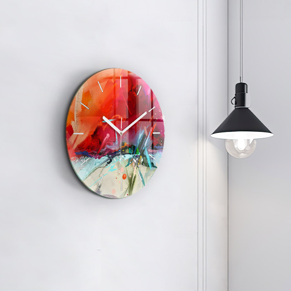 Wanduhr glas rund Reihen von Gewürzen