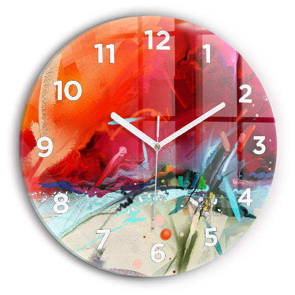 Wanduhr glas rund Reihen von Gewürzen