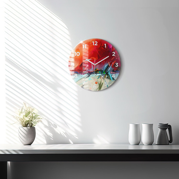 Wanduhr glas rund Reihen von Gewürzen