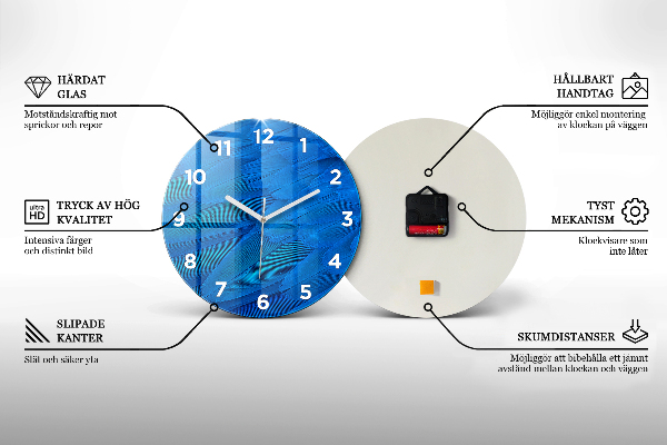 Wanduhr glas rund Reihen von Gewürzen