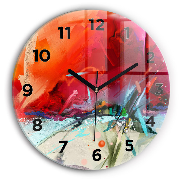 Wanduhr glas rund Reihen von Gewürzen