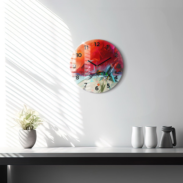 Wanduhr glas rund Reihen von Gewürzen