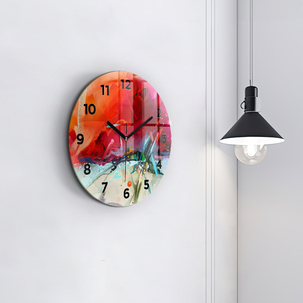 Wanduhr glas rund Reihen von Gewürzen