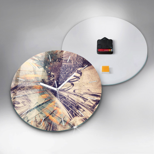 Wanduhr rund mit motiv Abstrakter Mechanismus