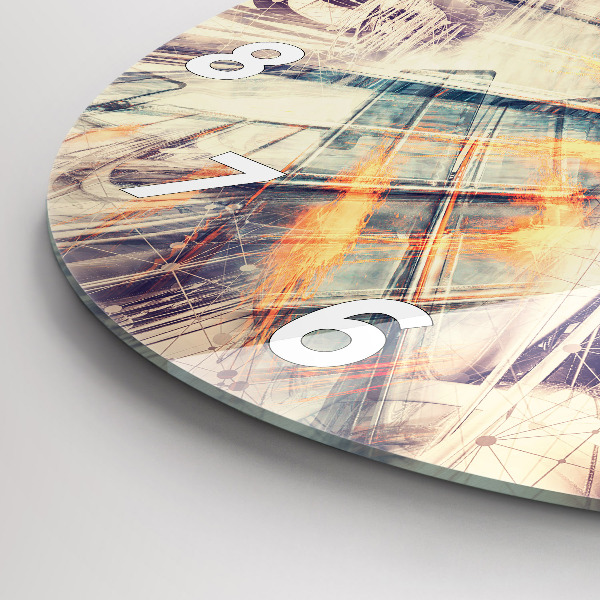 Wanduhr rund mit motiv Abstrakter Mechanismus