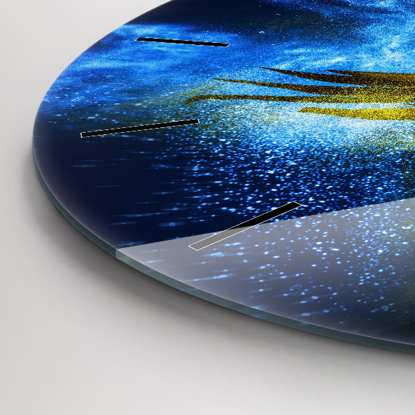 Wanduhr glas rund Bunter Papagei