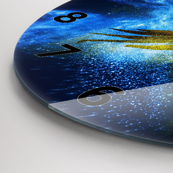 Wanduhr glas rund Bunter Papagei