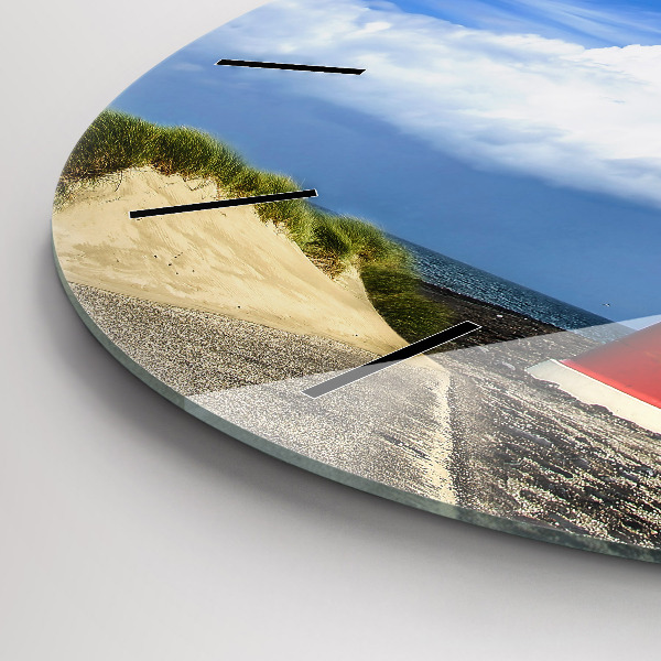 Wanduhr glas rund Leuchtturm