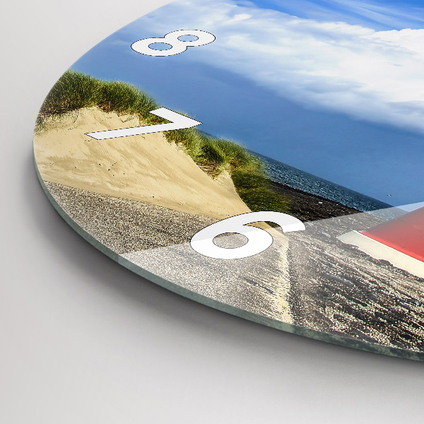 Wanduhr glas rund Leuchtturm