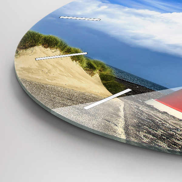 Wanduhr glas rund Leuchtturm