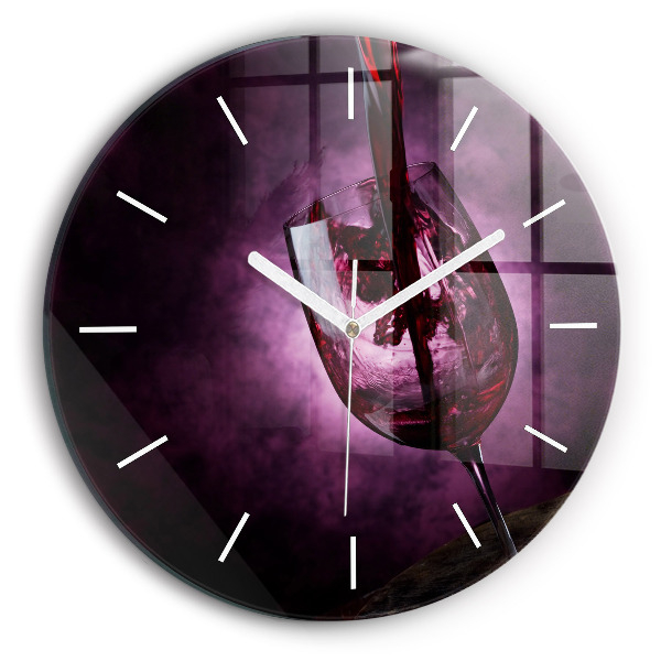 Wanduhr rund Weinglas