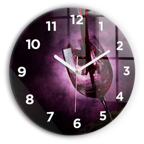 Wanduhr rund Weinglas