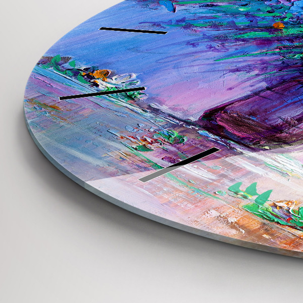 Wanduhr rund mit motiv Blumen in einer Vase