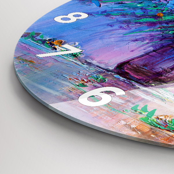 Wanduhr rund mit motiv Blumen in einer Vase